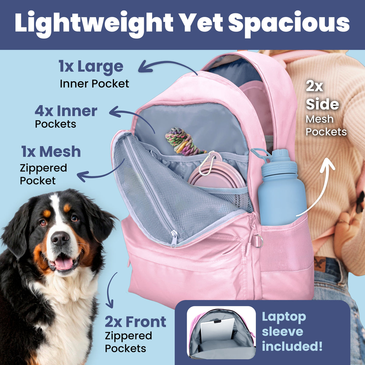 The Original Doggy Bag Backpack for Dog Supplies