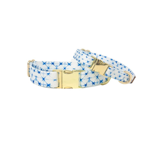 Drew Dog Collar in a bold structured print, sizes XS to L, Pink Papyrus Co., sold through Sniff and Shift