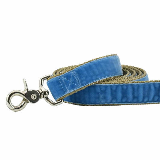 Dusty Blue Swiss Velvet Leash by 2 Hounds Design, sold through Sniff and Shift