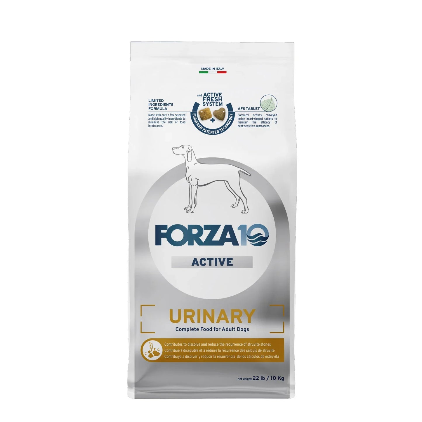 22 lb bag of Forza10 Active Urinary dry dog food