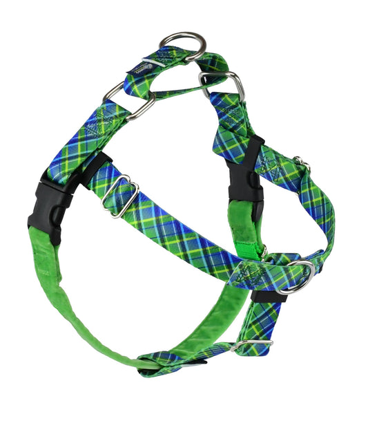 Electric Glow Green Plaid EarthStyle Freedom No-Pull Dog Harness by 2 Hounds Design, sold through Sniff and Shift