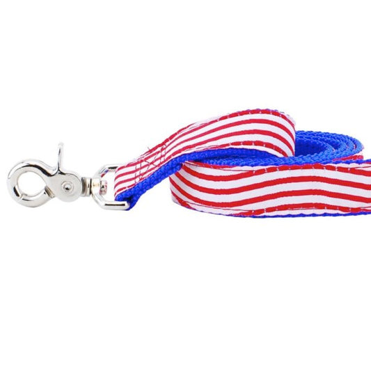 Stars and Stripes Ribbon Dog Leash 1″ by 2 Hounds Design, sold through Sniff and Shift