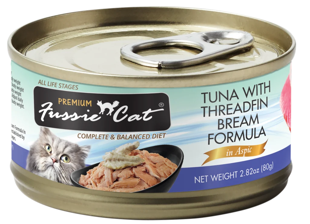 Fussie Cat Premium Tuna with Threadfin Bream Formula in Aspic, 2.8oz can