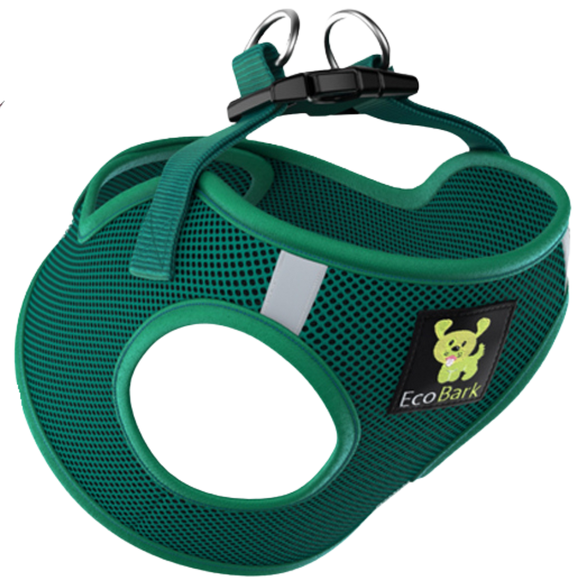 Step-In Dog Harness, Reflective Mesh, Forest Green, EcoBark Pet Supplies, sold through Sniff and Shift