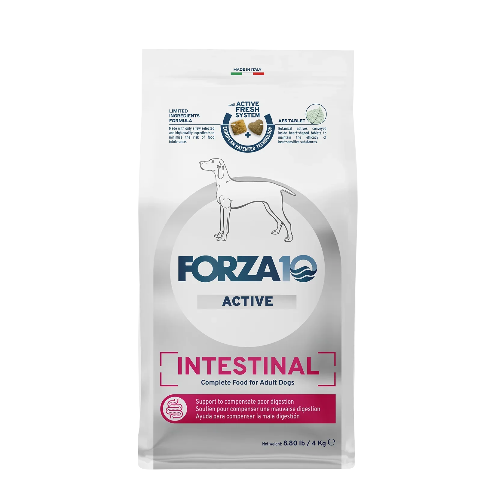 8.8 lb bag of Forza10 Active Intestinal dry dog food