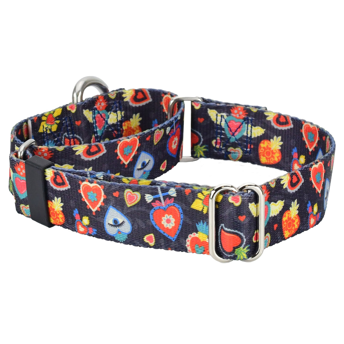 Gothic Hearts EarthStyle Martingale Dog Collar