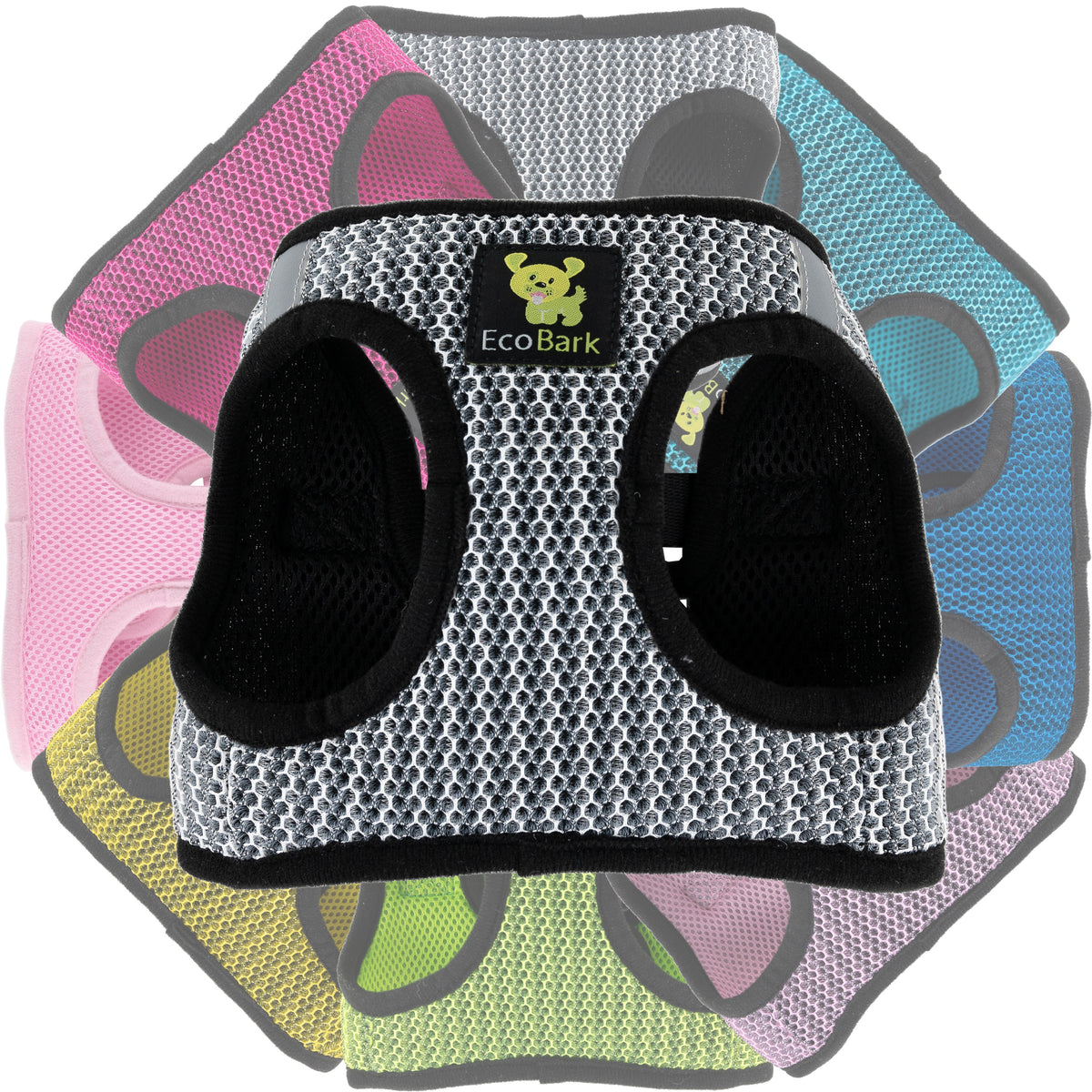 Step-In Reflective Mesh Dog Harness, Steel Gray