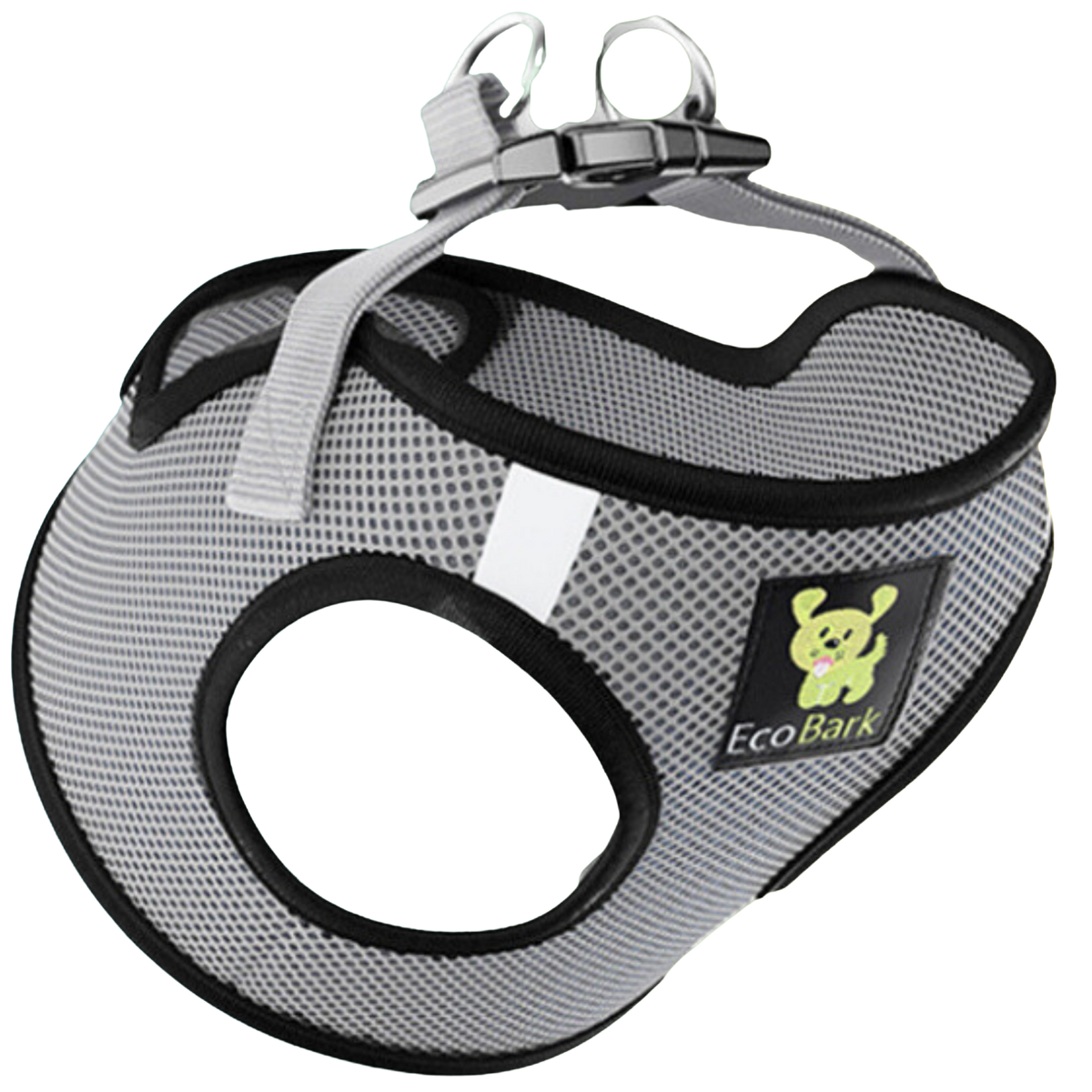 Step-In Dog Harness, Reflective Mesh, Gray, EcoBark Pet Supplies, sold through Sniff and Shift