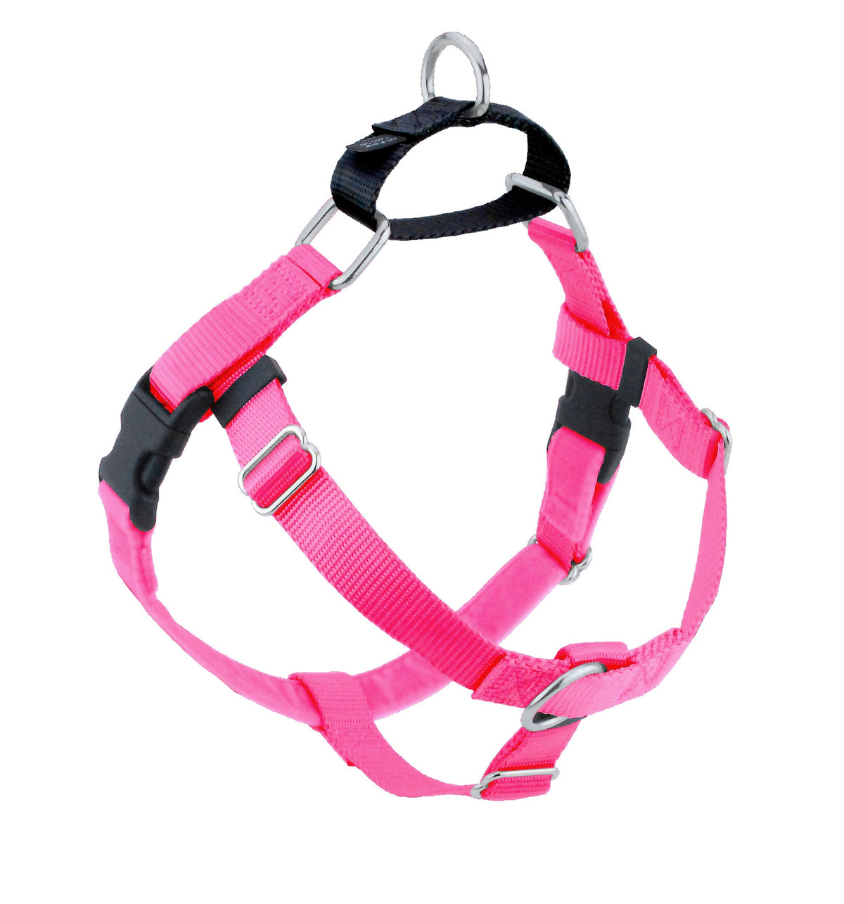 Hot Pink Freedom No-Pull Dog Harness by 2 Hounds Design, sold through Sniff and Shift