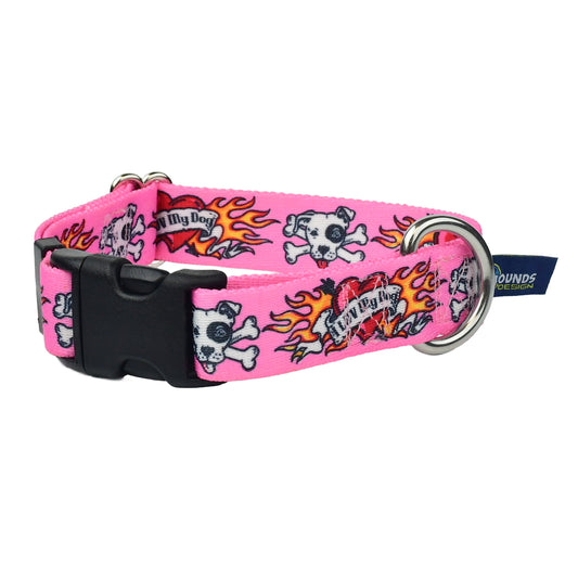 I Luv My Dog Buckle Martingale Dog Collar EarthStyle (1″ Only) by 2 Hounds Design, sold through Sniff and Shift