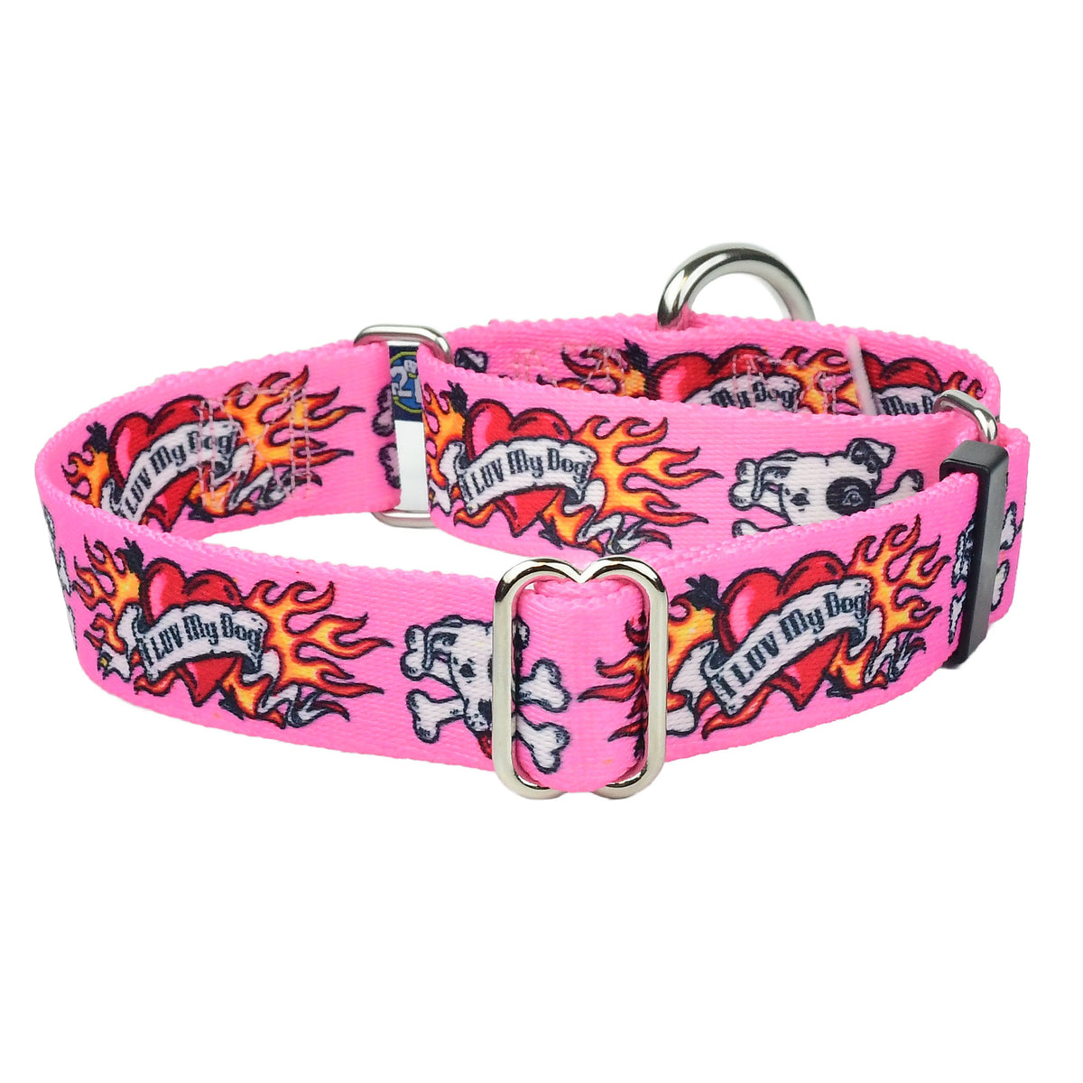 I Luv My Dog Martingale Dog Collar EarthStyle (1″ only) by 2 Hounds Design, sold through Sniff and Shift