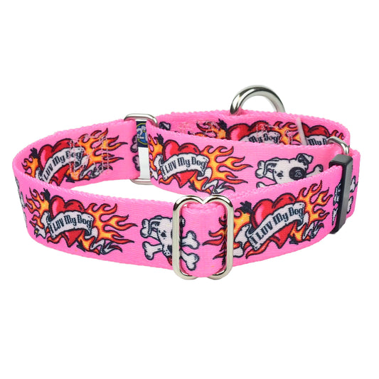 I Luv My Dog Martingale Dog Collar EarthStyle (1″ only) by 2 Hounds Design, sold through Sniff and Shift
