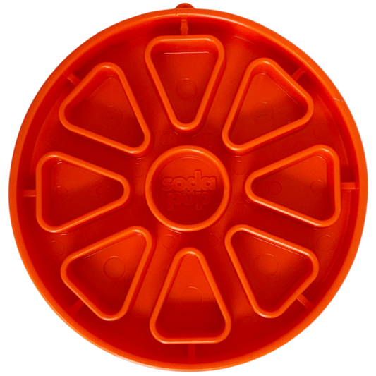 Citrus Softie eTray shallow slow feeder bowl in orange, SodaPup, sold through Sniff and Shift