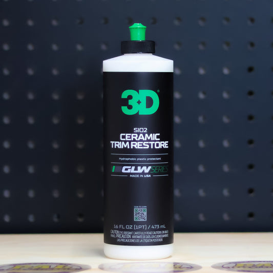 3D GLW SiO2 Ceramic Trim Restore 16 oz black bottle with green flip cap