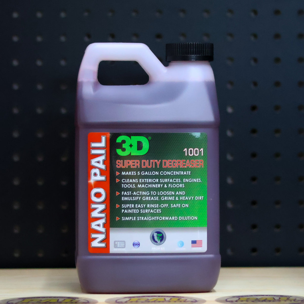 3D Super Duty Degreaser 64 ounce Nano Pail jug of purple concentrate with a green and white label