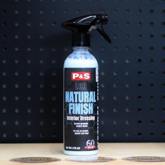 P&S Natural Finish Interior Dressing 16 oz spray bottle with a black trigger and blue and black Double Black label