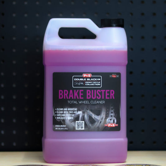 P&S Brake Buster Total Wheel Cleaner gallon jug with purple liquid and a black Double Black label