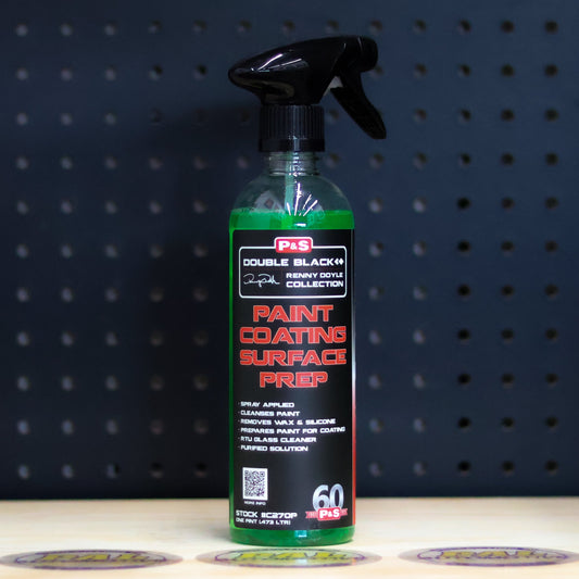 P&S Paint Coating Surface Prep 16 oz spray bottle of green liquid with a black trigger and a Double Black label