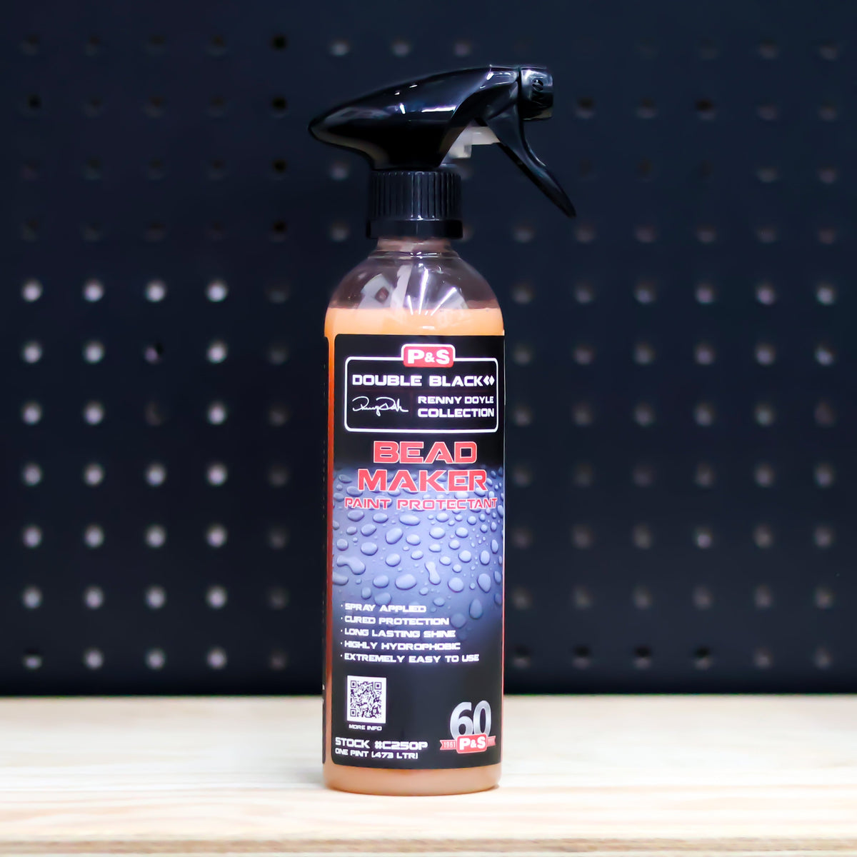 P&S Bead Maker Paint Protectant pint spray bottle with orange liquid and a black trigger sprayer