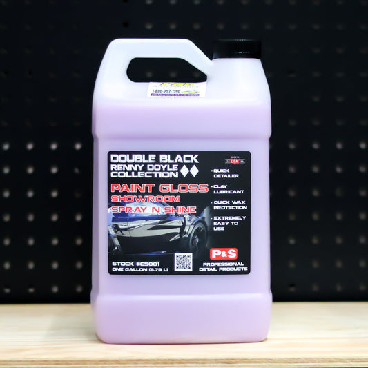 P&S Paint Gloss Showroom Spray N Shine gallon jug of purple liquid with the black Double Black Renny Doyle Collection label