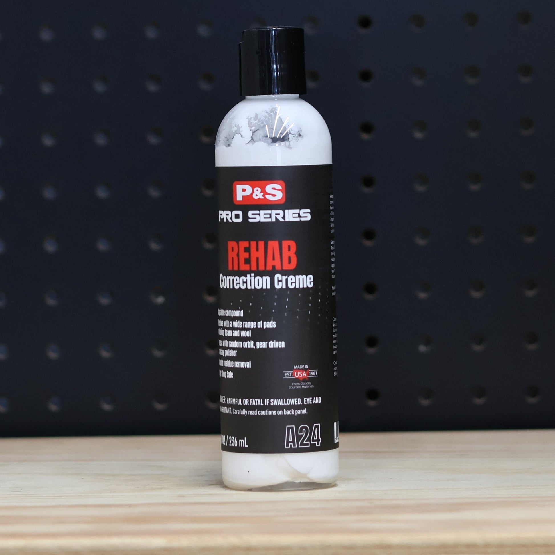 P&S Rehab Correction Creme in an 8 oz white bottle with a black Pro Series label