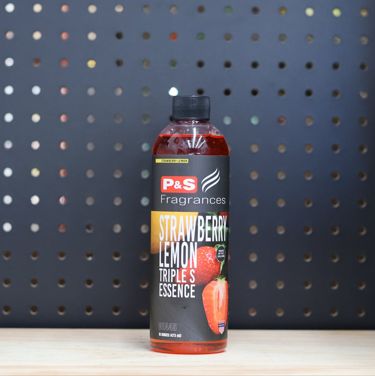 P&S Strawberry Lemon Triple S Essence pint bottle of red liquid with a P&S Fragrances label