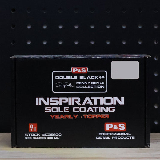 P&S Inspiration SOLE Coating 100 ml kit in a black Double Black box printed with the yearly topper coating name