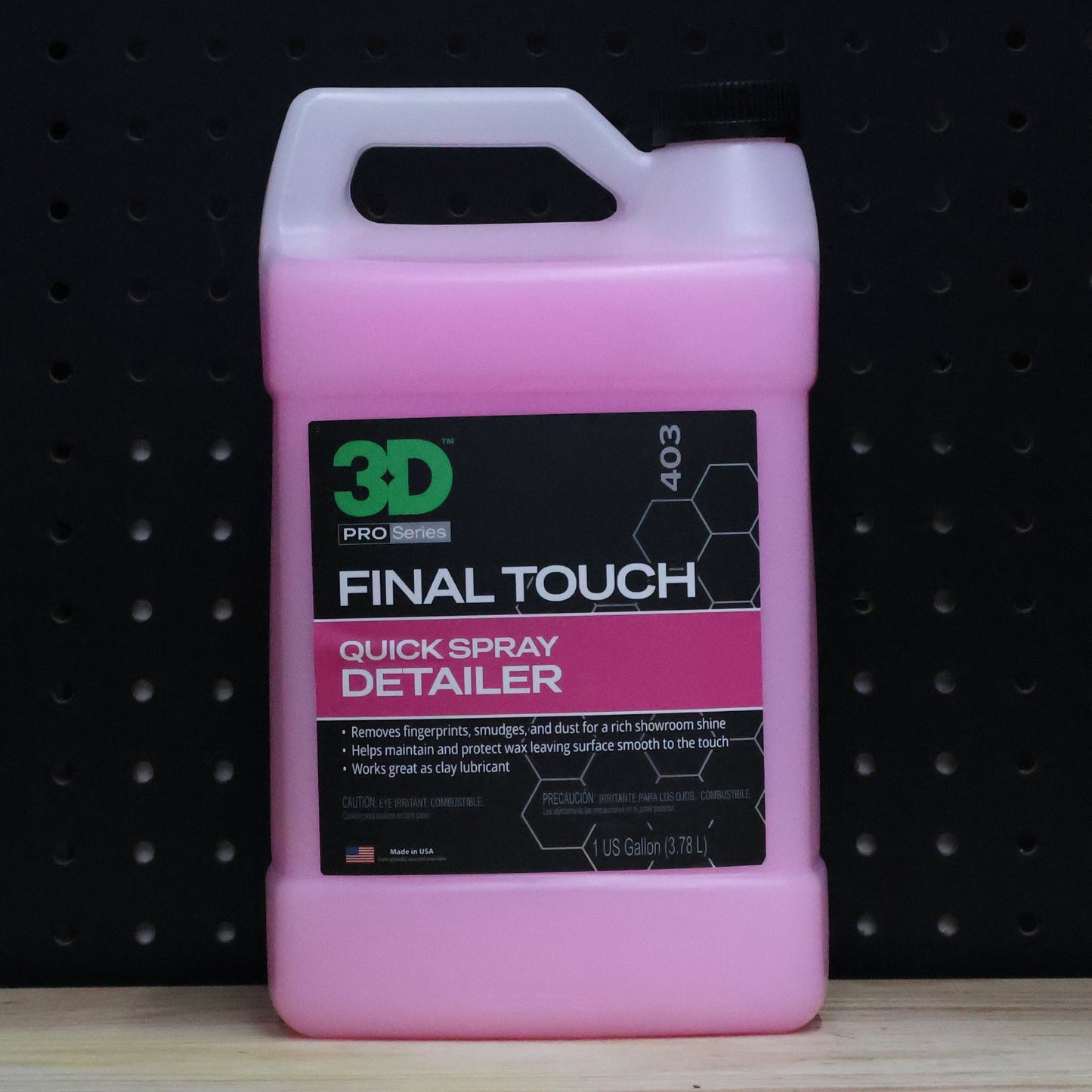 3D Final Touch gallon jug of pink quick detailer with handle