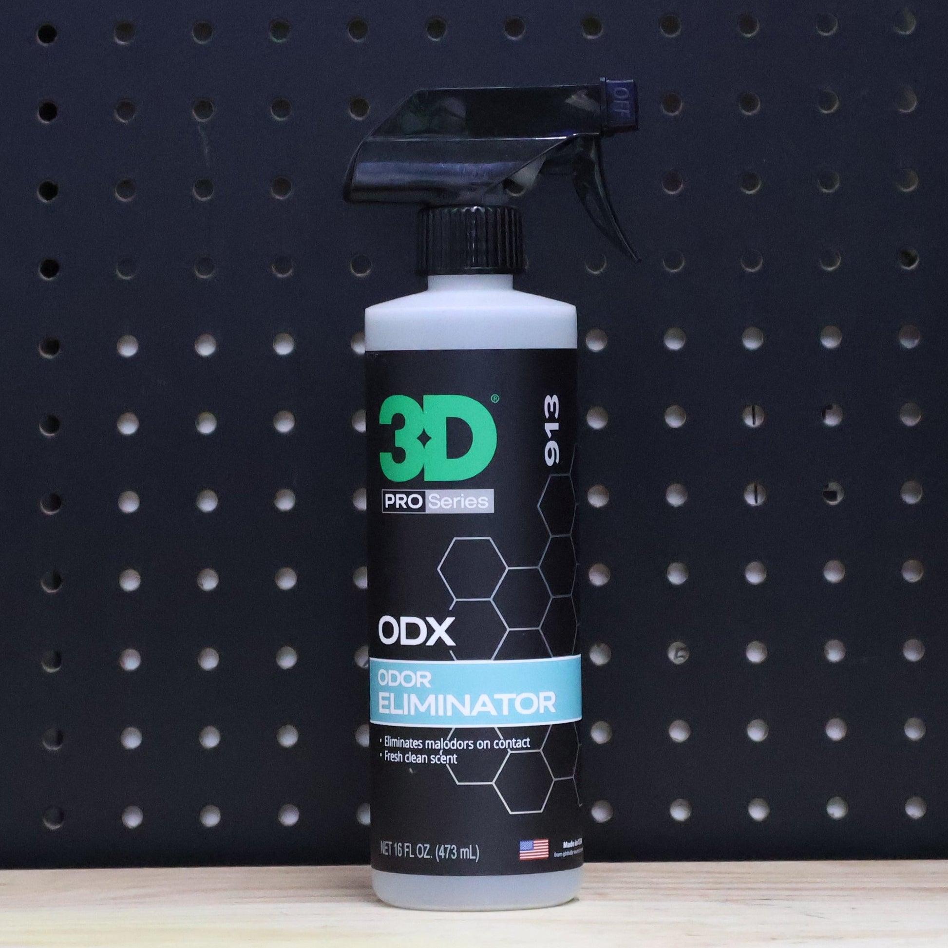3D ODX Odor Eliminator pint spray bottle with a black trigger and a black 913 label