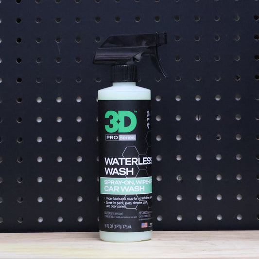 3D Waterless Car Wash pint spray bottle with a black trigger head and a green and black Pro Series label