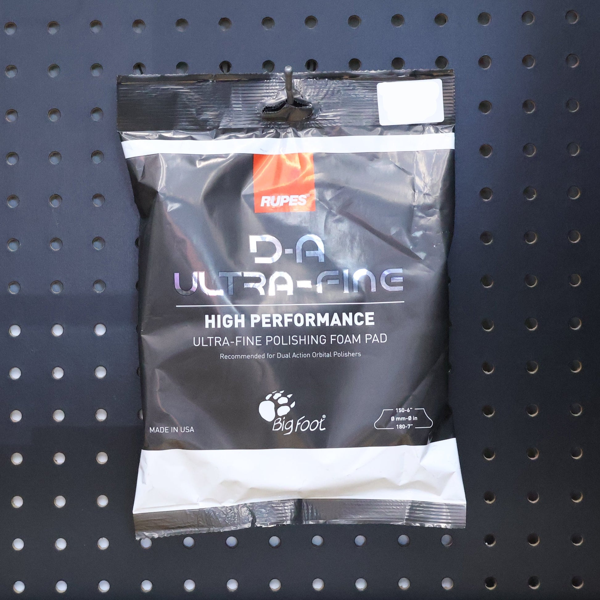 RUPES D-A Ultra-Fine white polishing foam pad 7 inch sealed in its black and silver BigFoot bag
