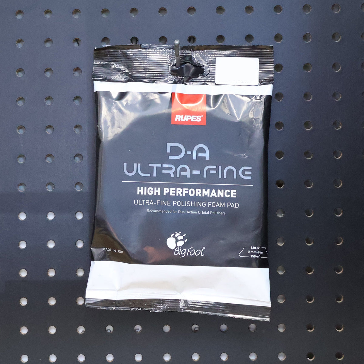 RUPES D-A Ultra-Fine white polishing foam pad 6 inch sealed in its black and silver BigFoot bag