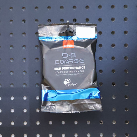 RUPES D-A Coarse blue polishing foam pad 4 inch sealed in its black and blue BigFoot bag