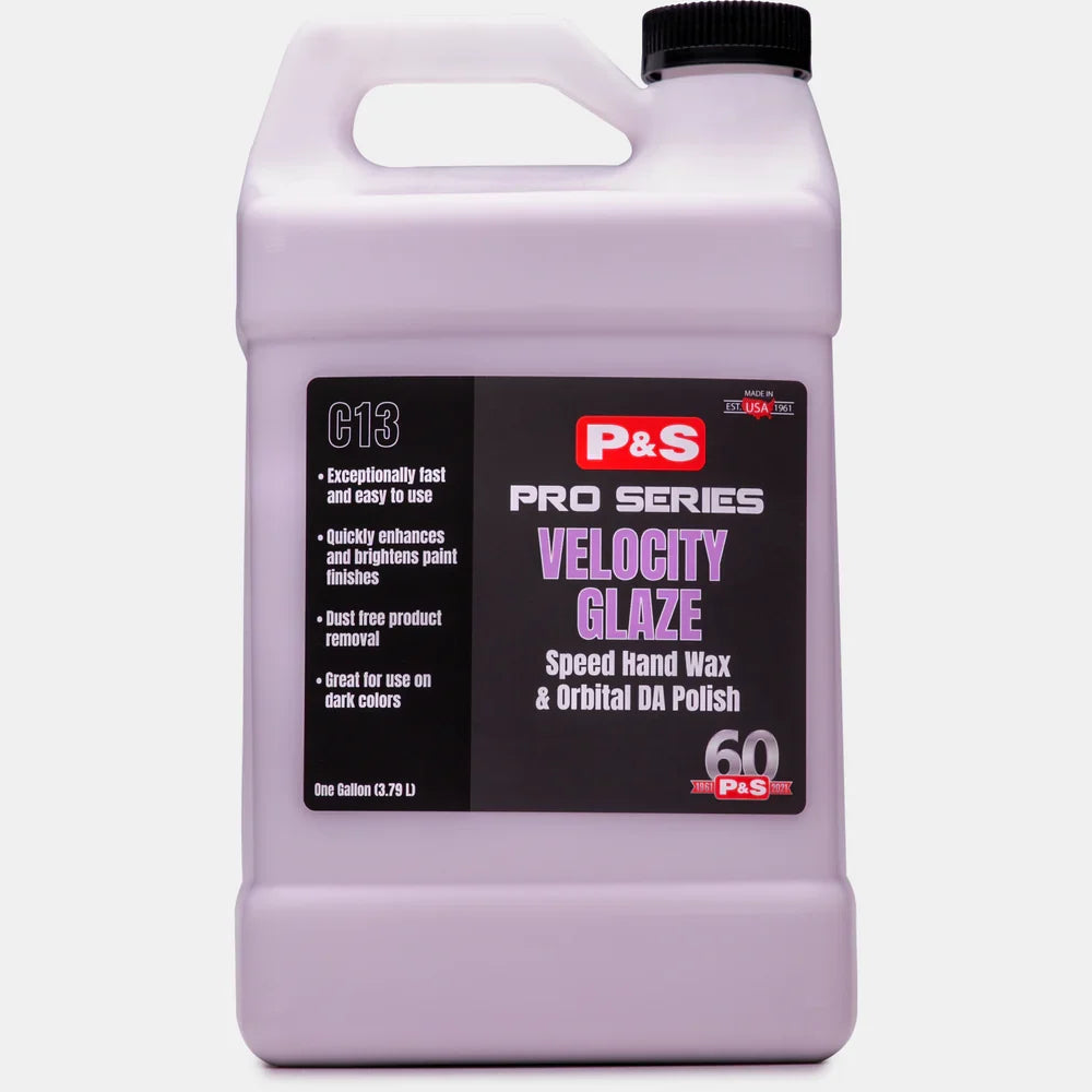 P&S Velocity Glaze gallon jug of pale pink liquid with the black Pro Series 613 label