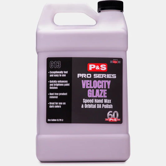 P&S Velocity Glaze gallon jug of pale pink liquid with the black Pro Series 613 label