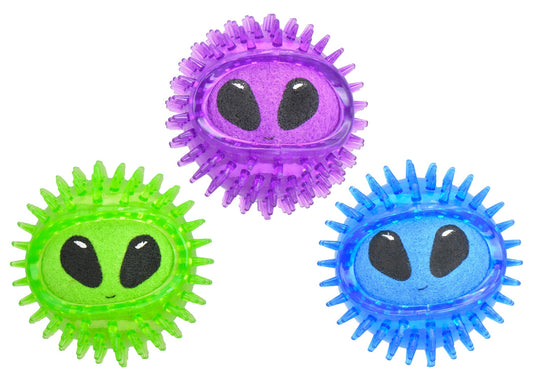 Multipet Alien Tennis Balls dog toy, 2.5 inch, assorted colors with alien faces