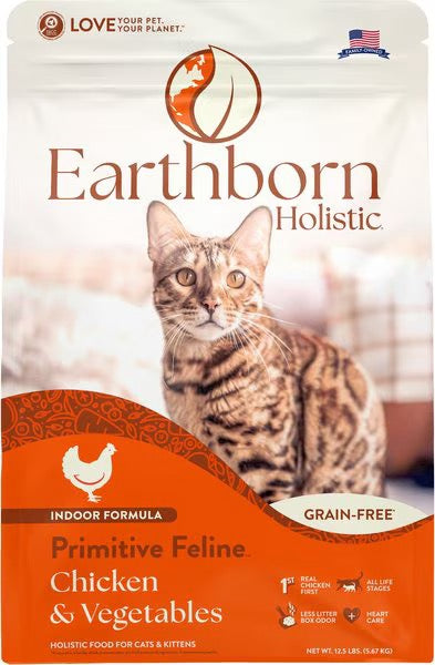 Earthborn Holistic Primitive Feline grain-free dry cat food bag