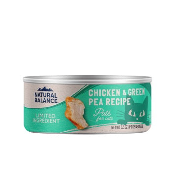 Natural Balance Limited Ingredient Chicken & Green Pea wet cat food can, 5.5oz