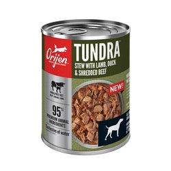 12.8oz can of Orijen Tundra Stew wet dog food