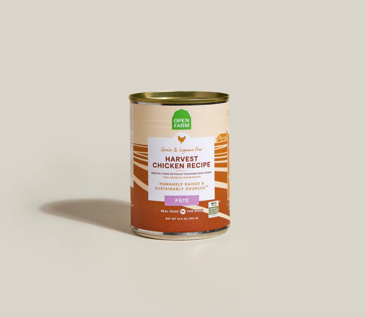 Open Farm Grain Free Chicken Pate wet dog food can, 12.5oz