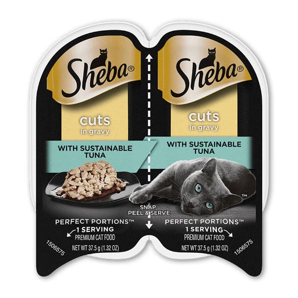 Sheba Perfect Portions Cuts Tuna wet cat food tray, 2.65oz
