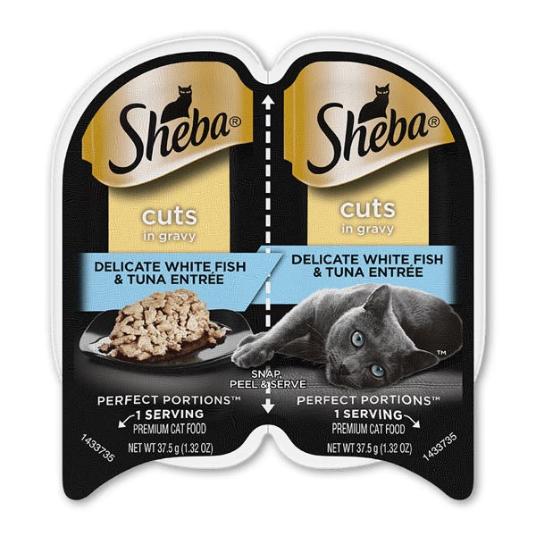 Sheba Perfect Portions Cuts Whitefish & Tuna wet cat food tray, 2.65oz