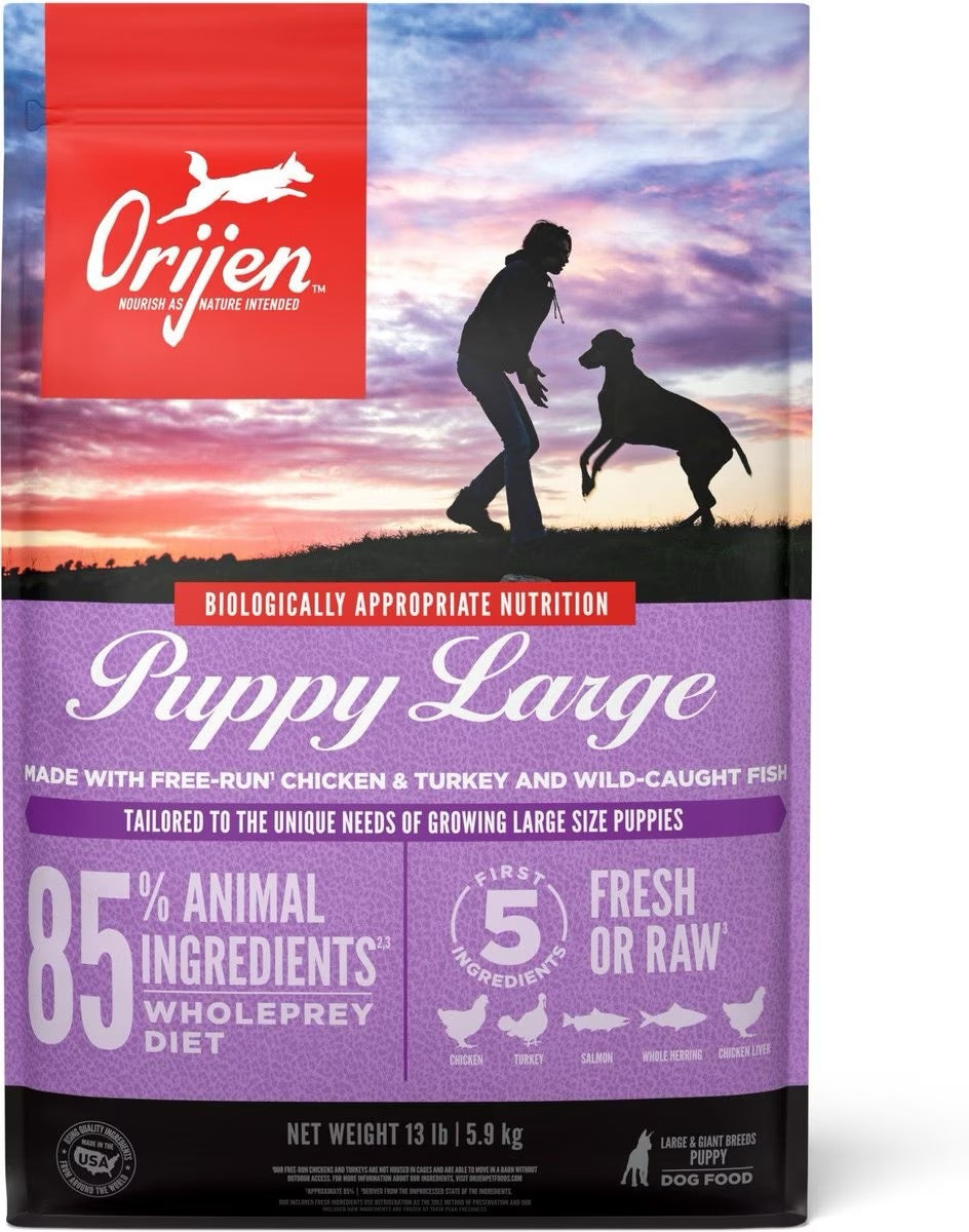 Bag of Orijen Large Breed Puppy dry dog food