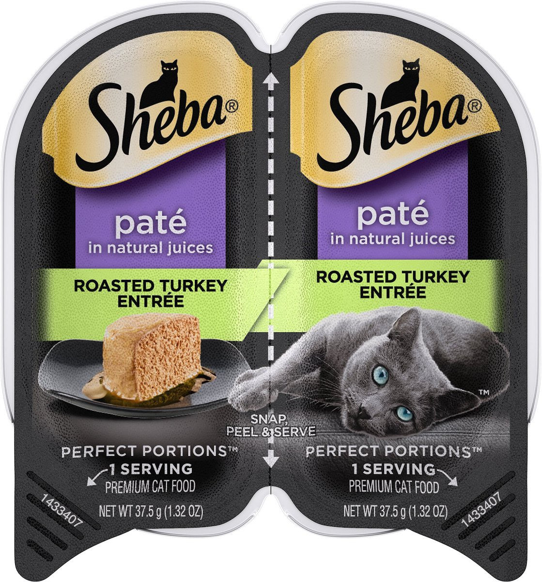 Sheba Perfect Portions Premium Pate Turkey wet cat food tray, 2.65oz