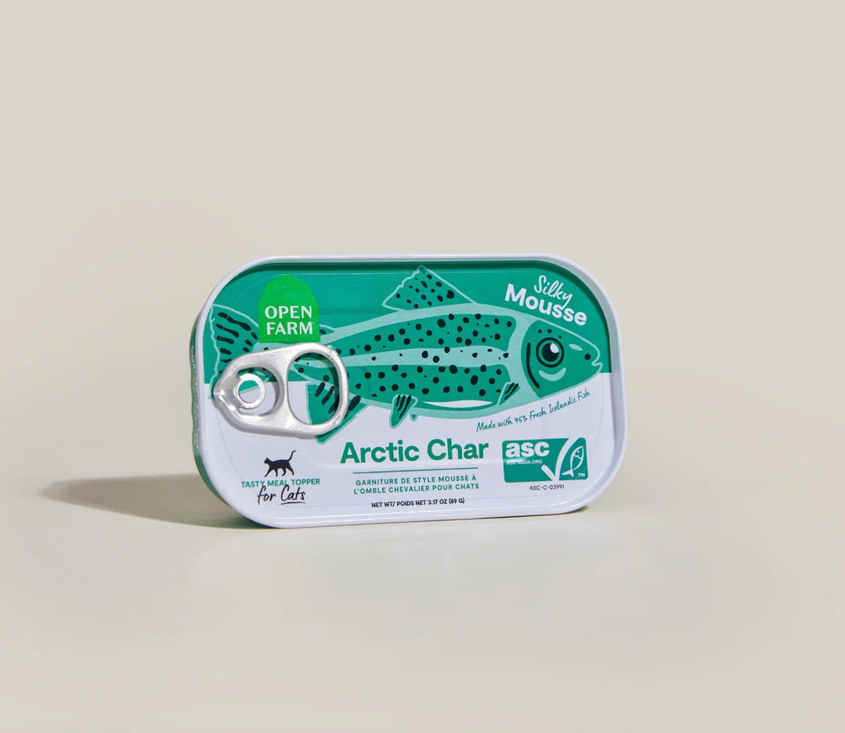 Open Farm Grain Free Arctic Char Topper for cats, 3.17oz tub
