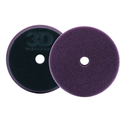 3D dark purple spider cut foam cutting pad, 5.5 inches, shown face on and from the black hook and loop back
