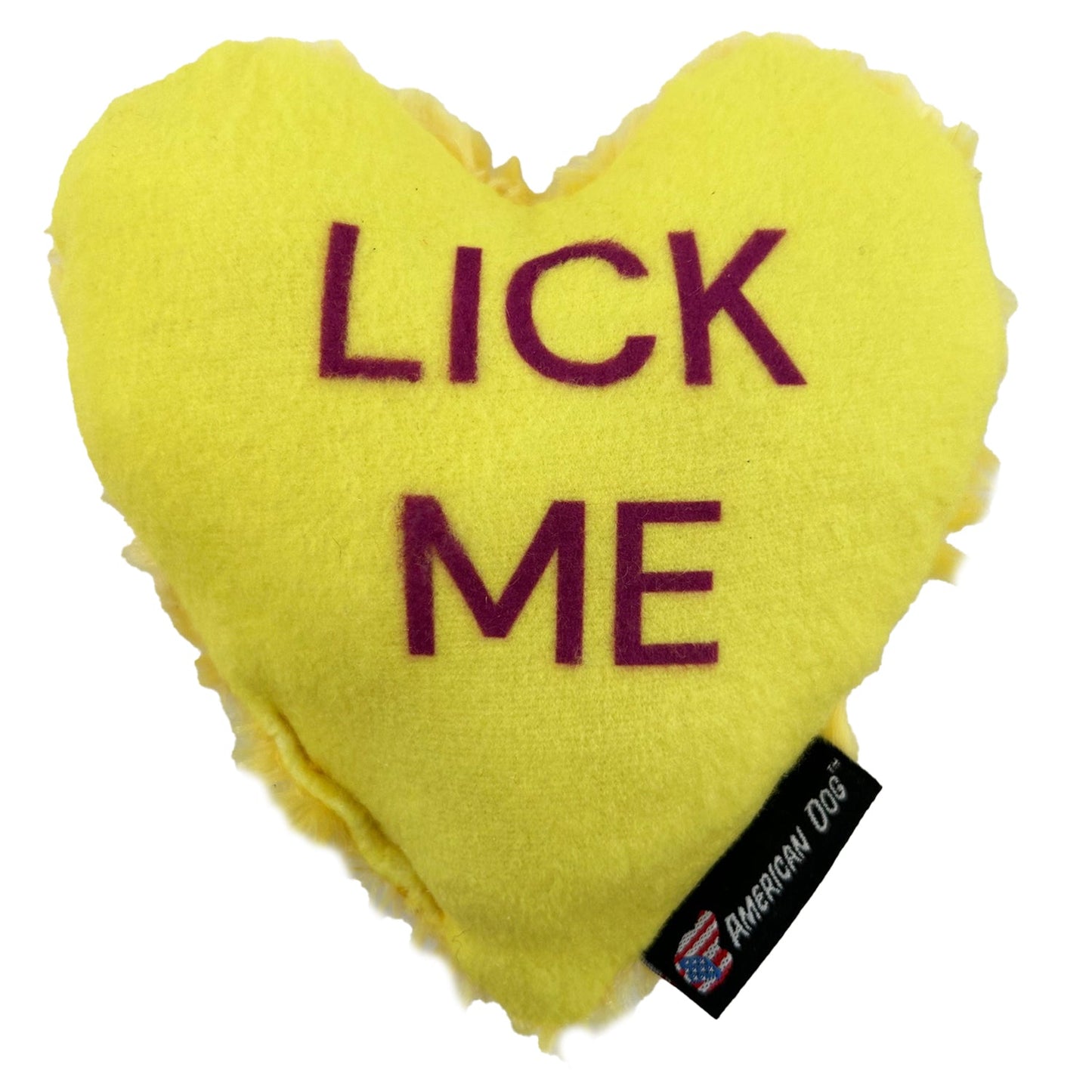 Lucky Dog Conversation Hearts Plush Squeaker Toy
