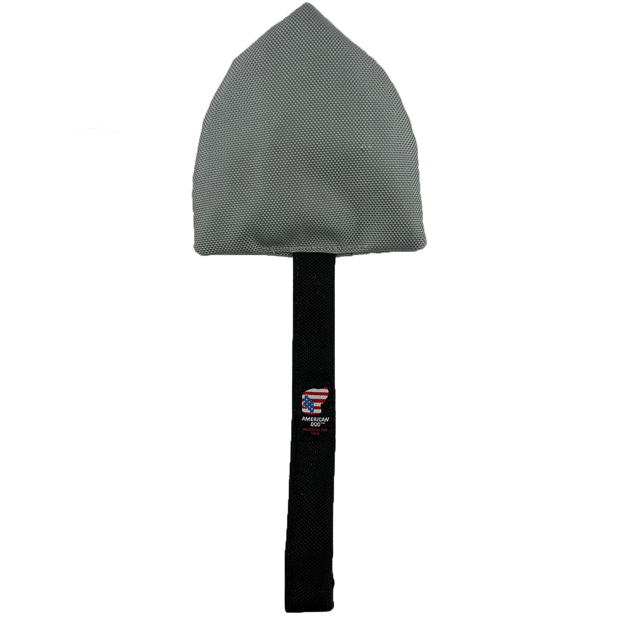 Lucky Dog Shovel tug dog toy by American Dog in silver and black ballistic nylon