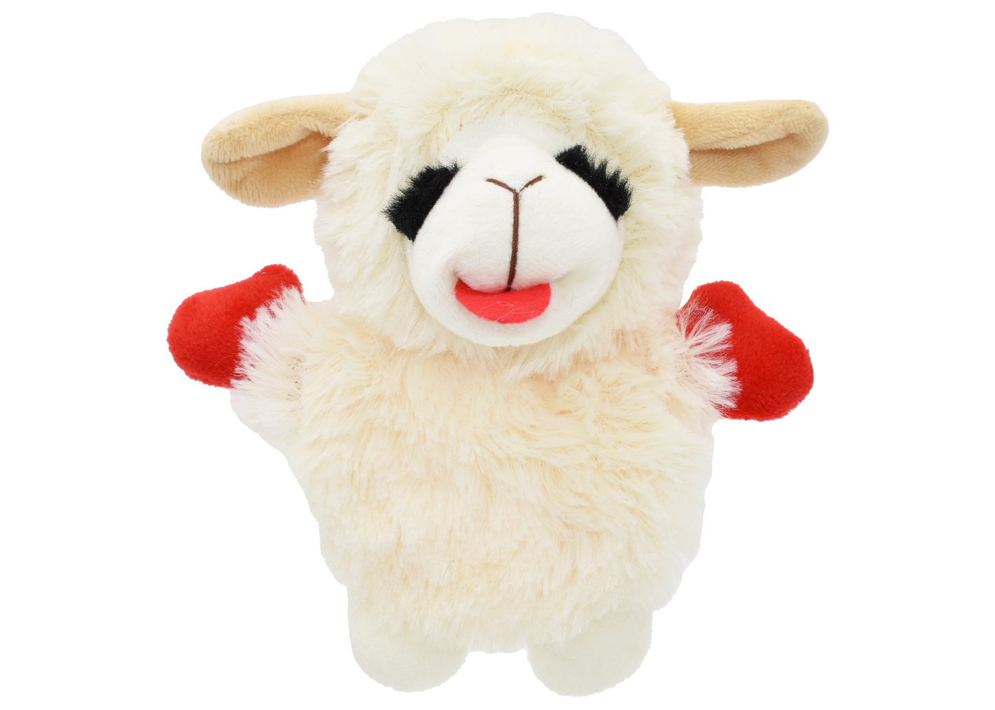 Multipet Lamb Chop Crinkle dog toy, 6 inch, flat crinkle body plush head