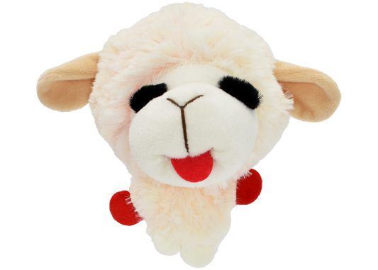 Multipet Lamb Chop Knobby Noggins dog toy, 5 inch, knobby rubber ball head